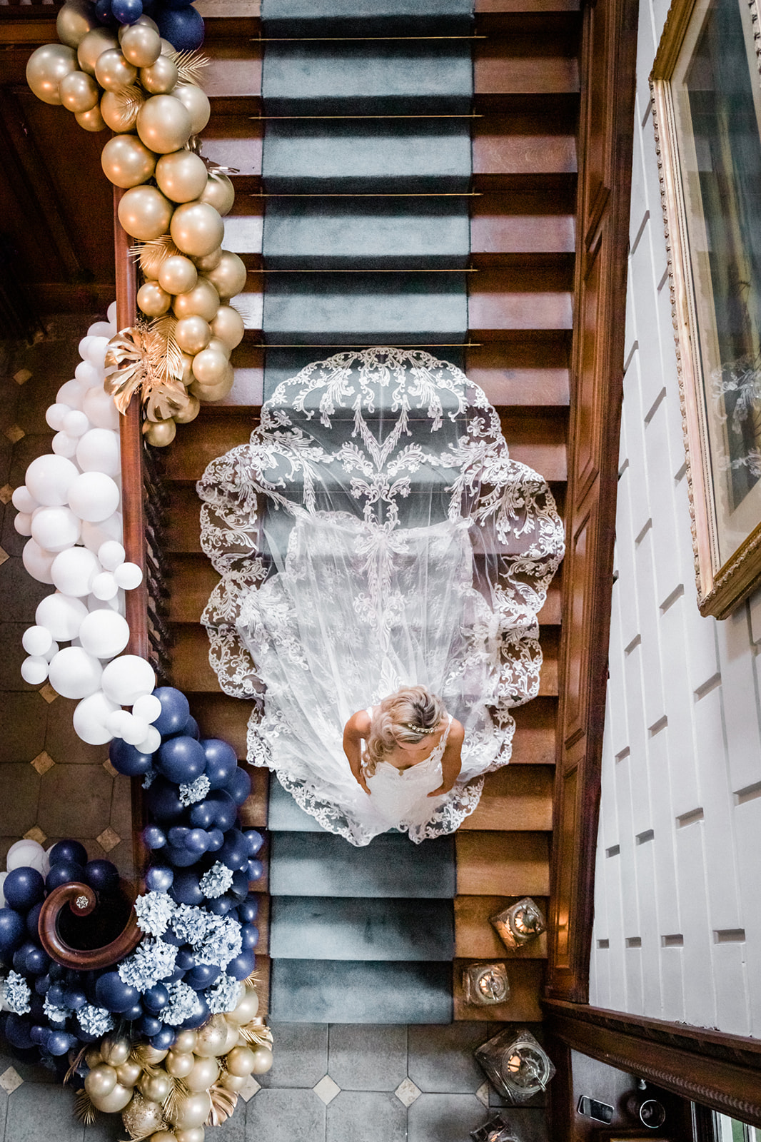 Rose gold backdrop hire with balloon arch